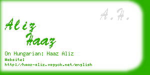 aliz haaz business card